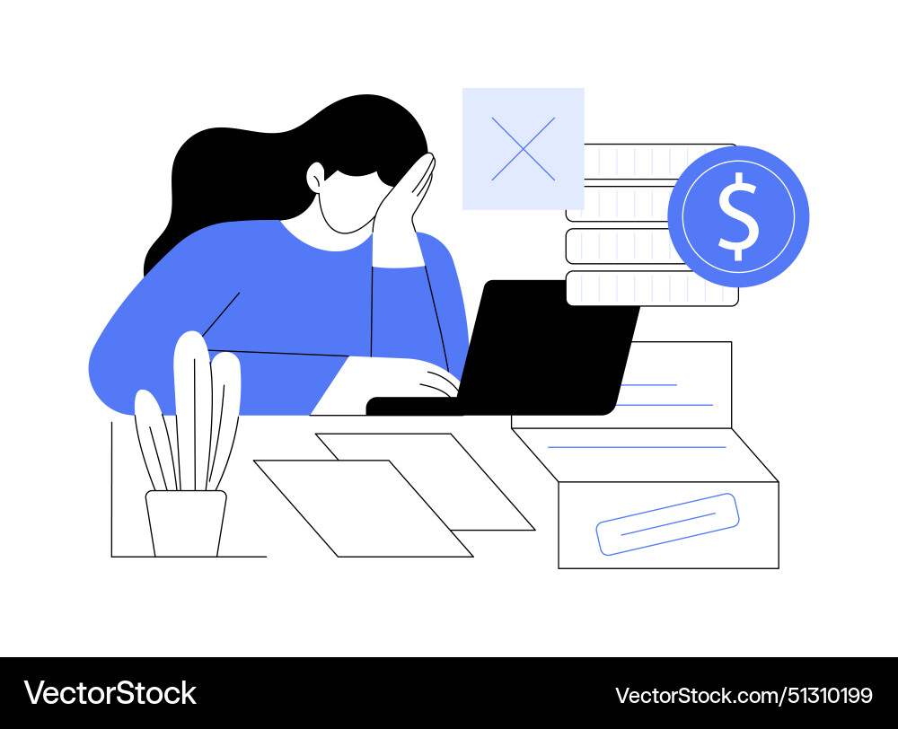 Loan denied isolated cartoon Royalty Free Vector Image