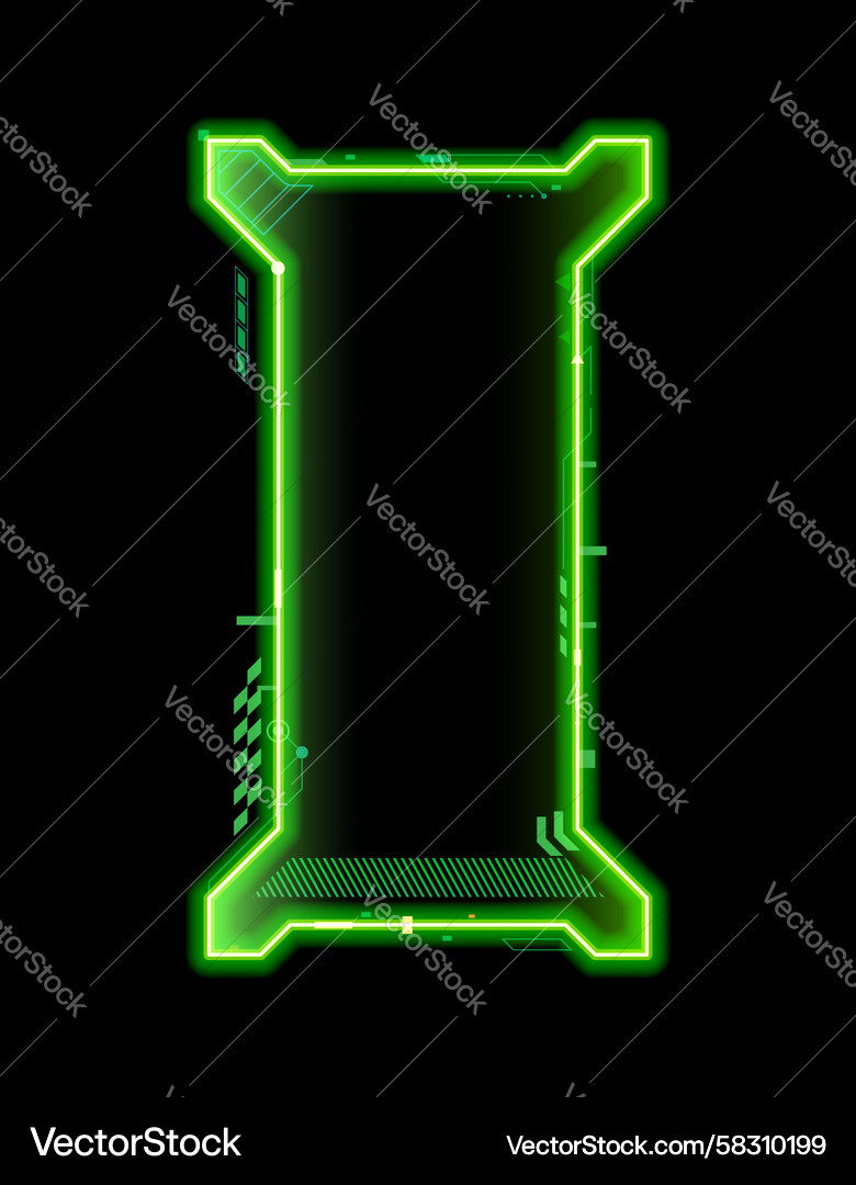 Neon frame for game asset hud interface overlay Vector Image