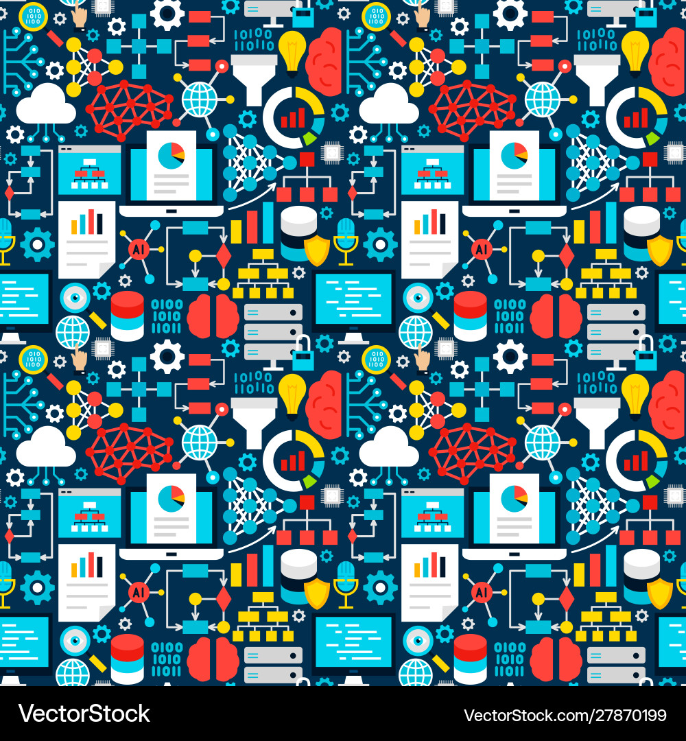 Neural network tile pattern Neural network tile pattern Vector Image