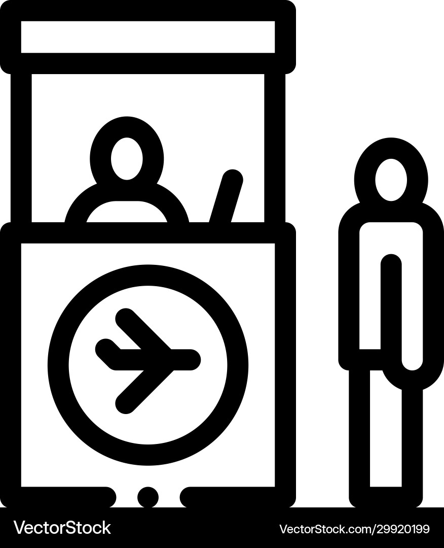 Passport and customs control icon thin line Passport and customs control icon thin line vector image