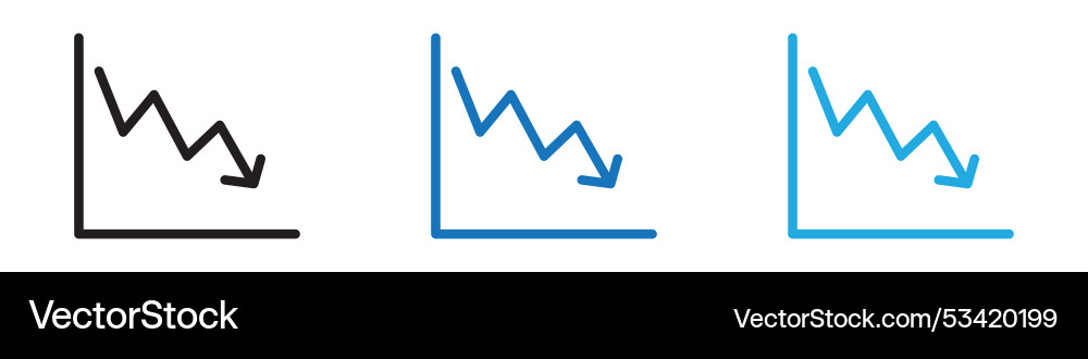 Reduction chart icon thin line Vector Image