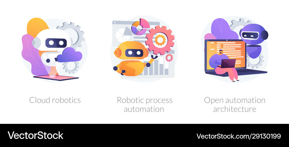 Robotic programmes development concept Robotic programmes development concept vector image
