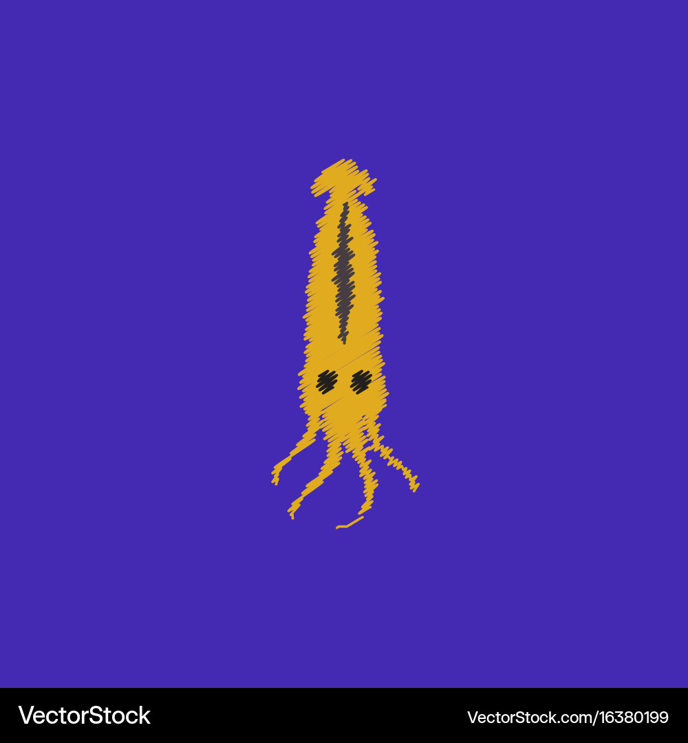 Squid icon simple of in hatching style Vector Image