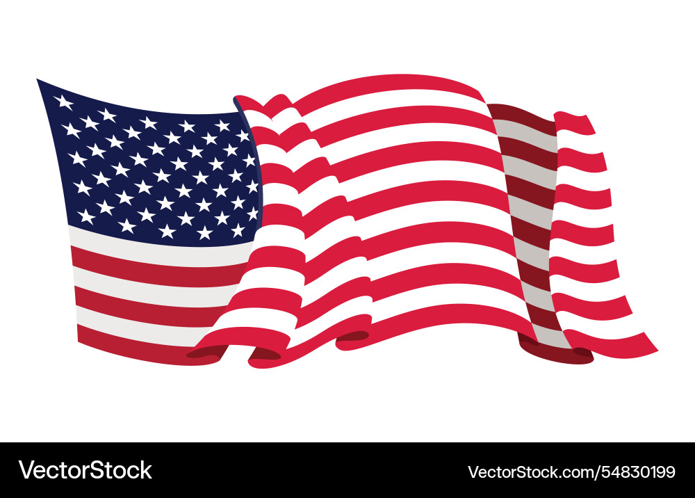 Usa waving flag american national symbol isolated Usa waving flag american national symbol isolated vector image
