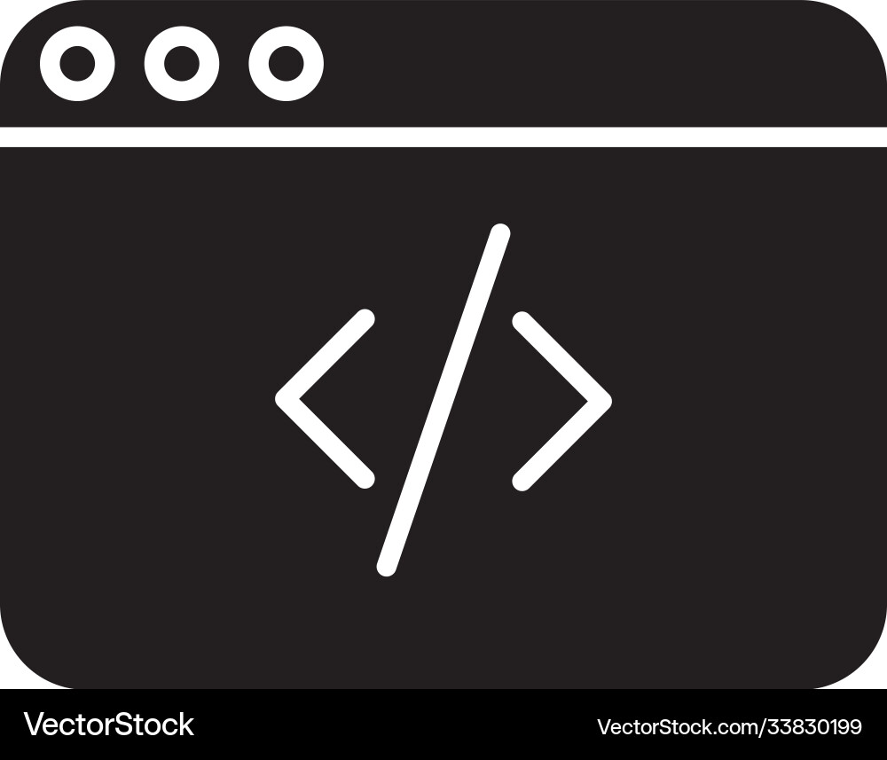 Webpage template with code silhouette style icon Webpage template with code silhouette style icon vector image