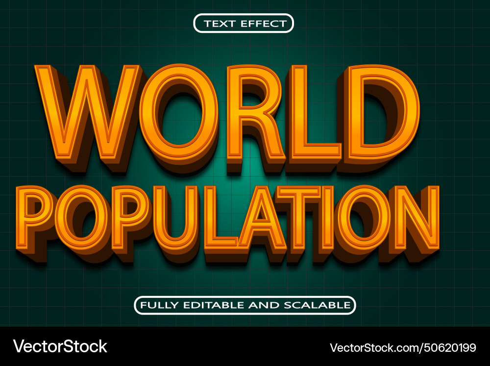 World population day editable text effect 3 World population day editable text effect 3 vector image