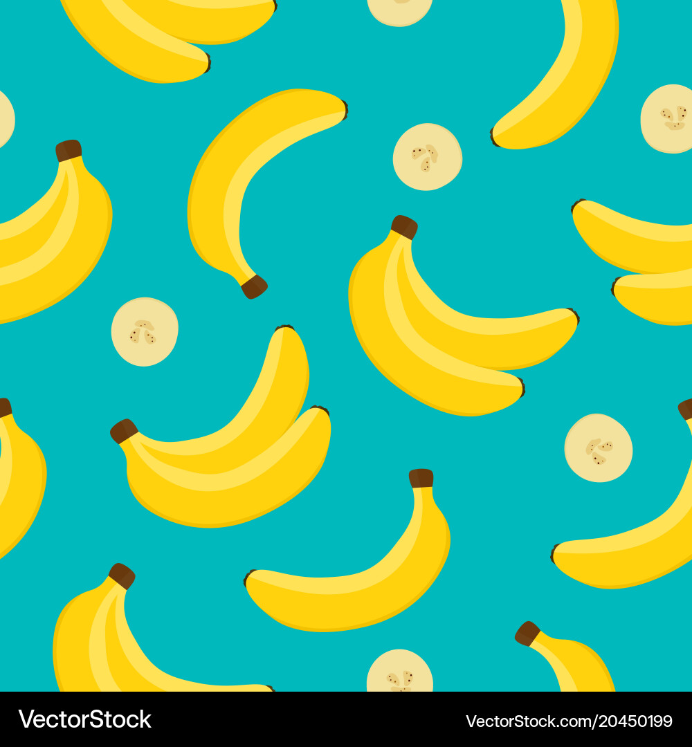Yellow Banana Pattern Background vector image