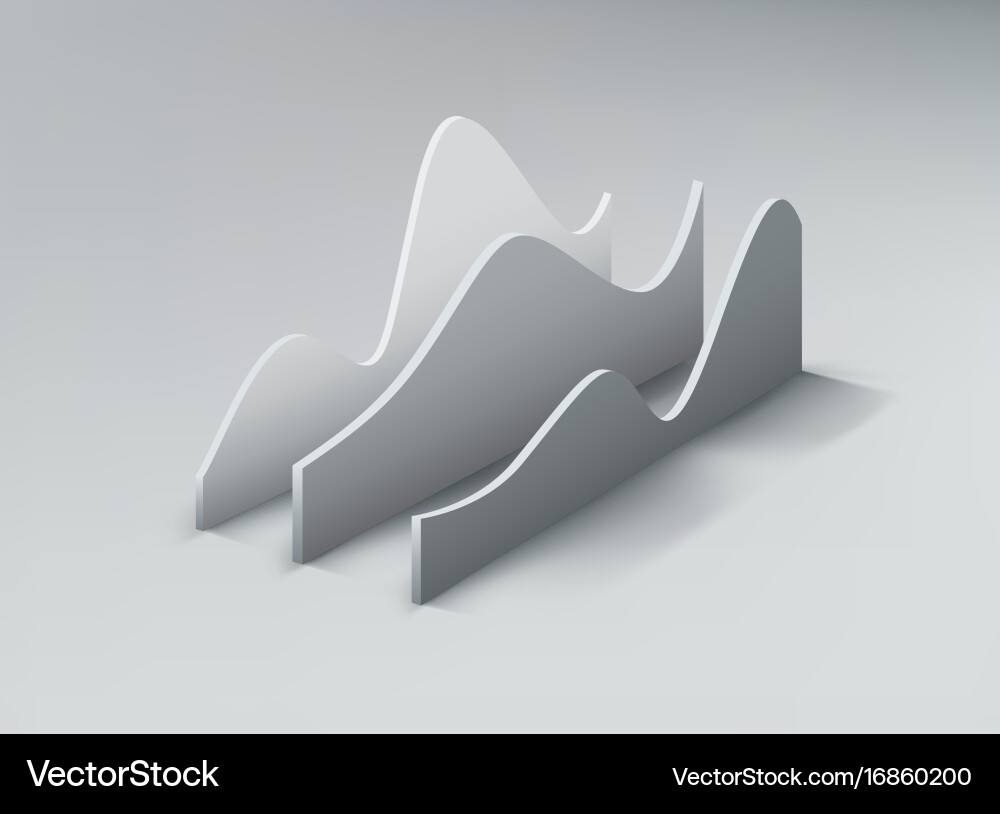 3D Data Charts and Graphs vector image