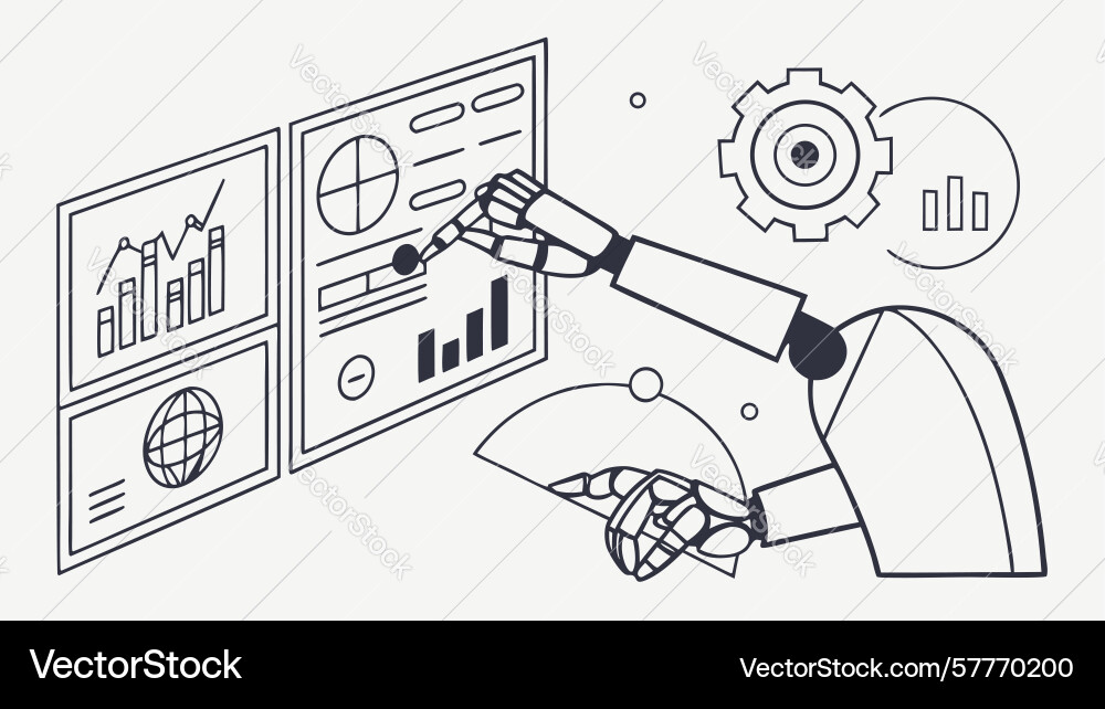 Ai-powered data management by robotic interface Vector Image