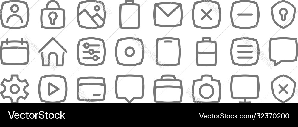 Basic ui line icons linear set quality Basic ui line icons linear set quality vector image
