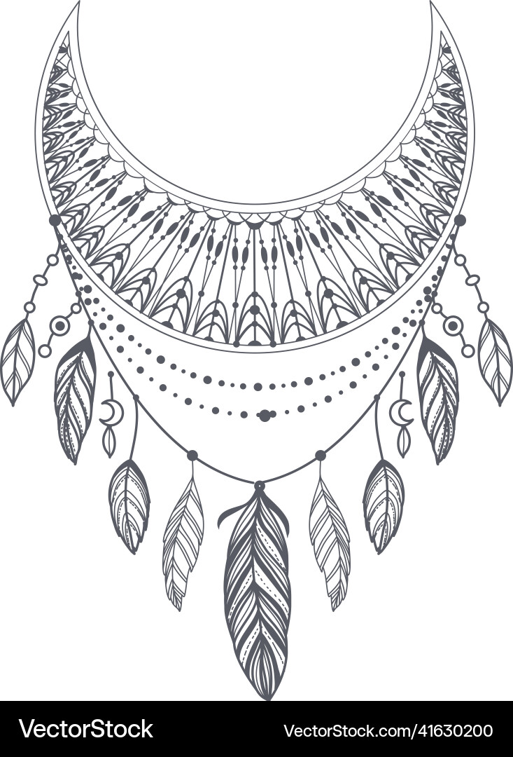 Boho Dream Catcher Art Vector Image