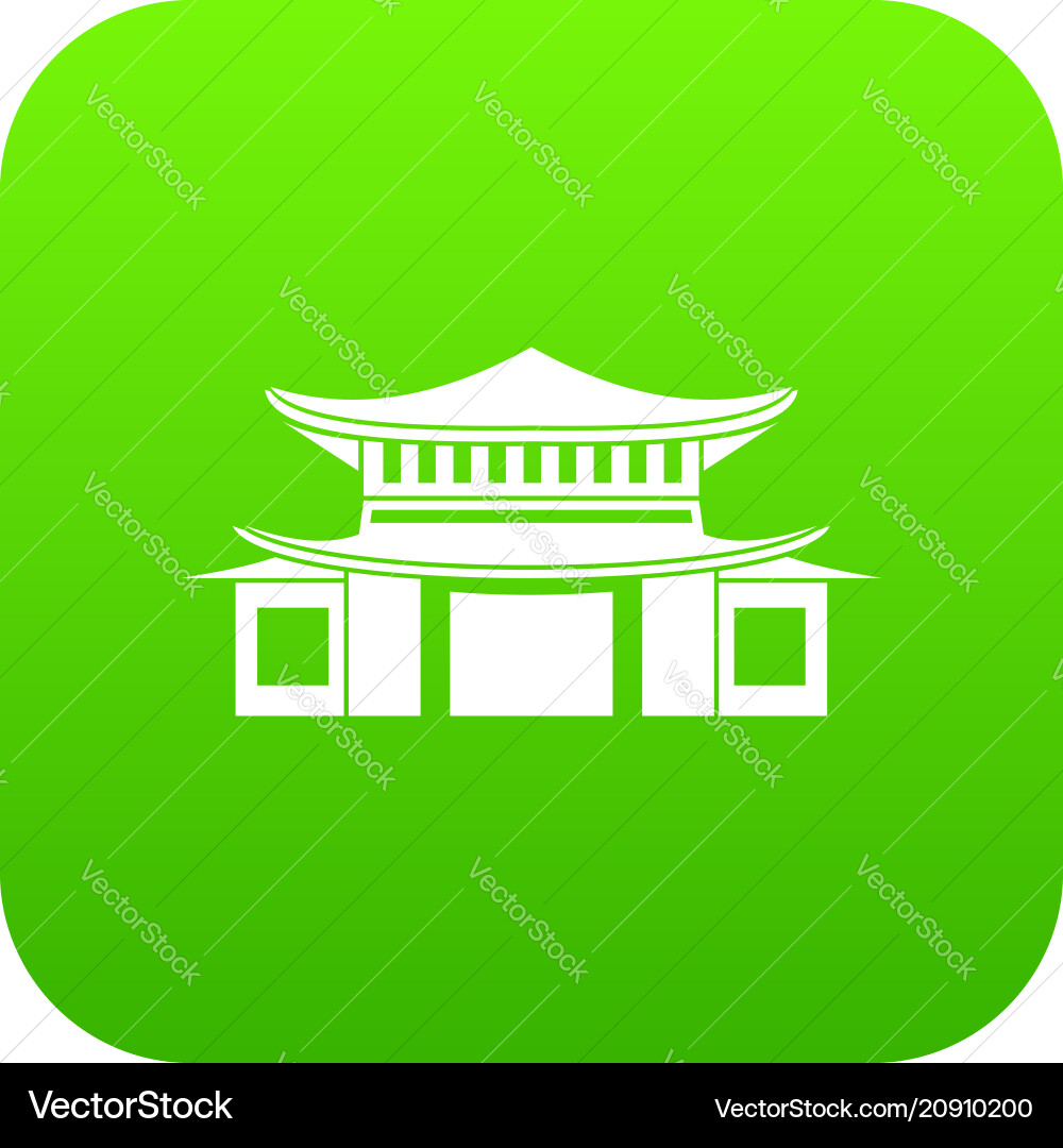 Chinese icon digital green Chinese icon digital green vector image