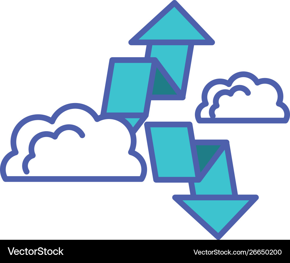Cloud computing with set arrows Cloud computing with set arrows Vector Image