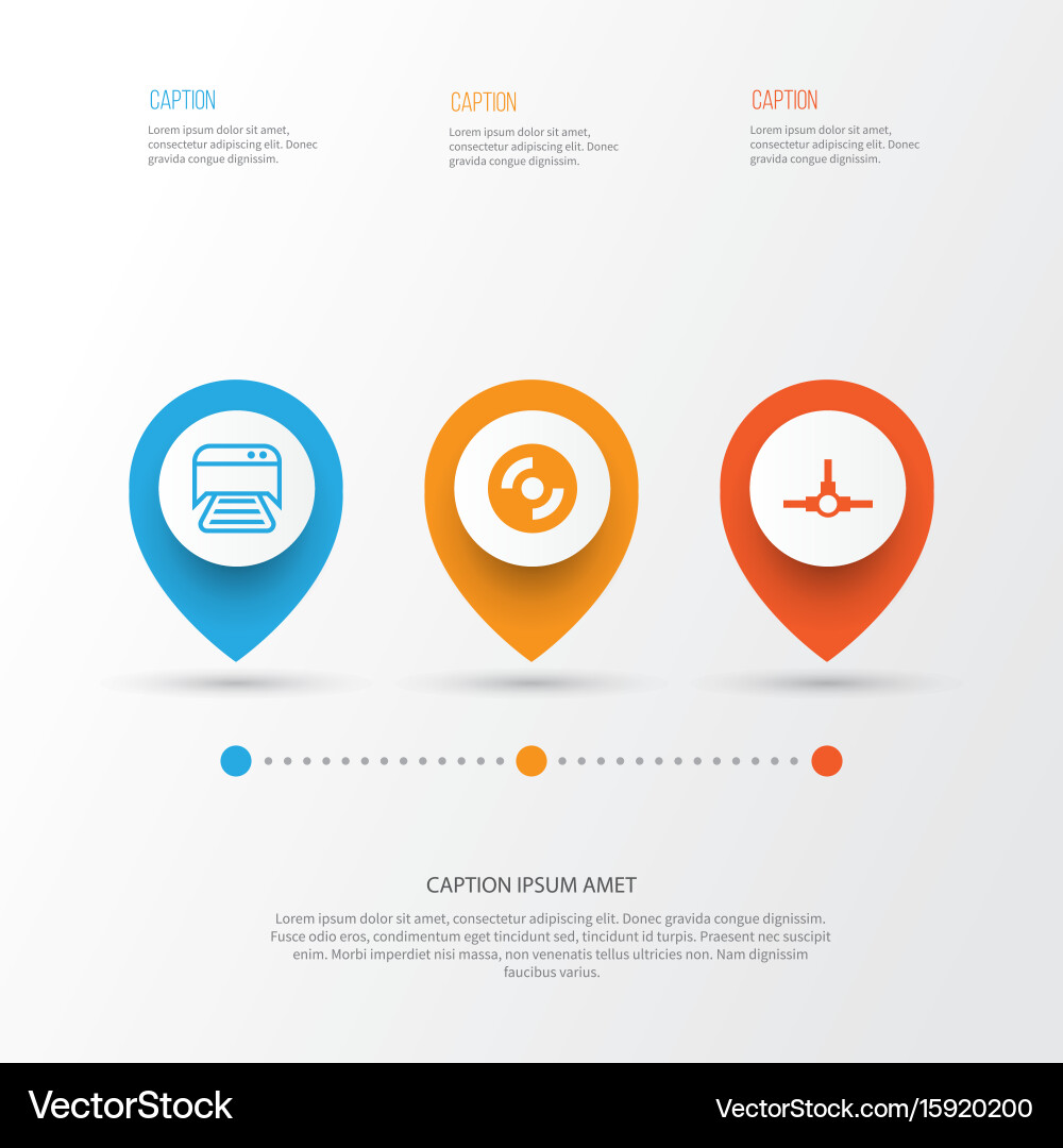 Computer icons set collection of printed document vector image