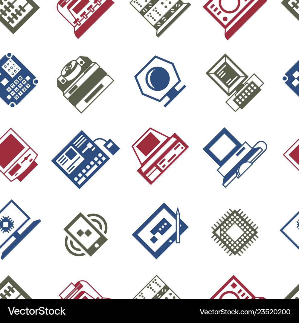 Digital personal computer timeline Digital personal computer timeline vector image