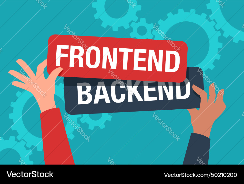 Frontend and backend software development vector image