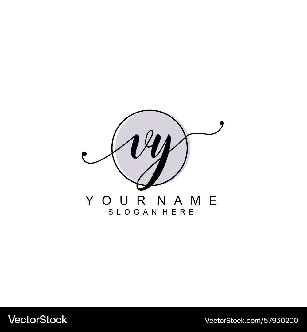 Handwriting logo concepts with initial vy Vector Image