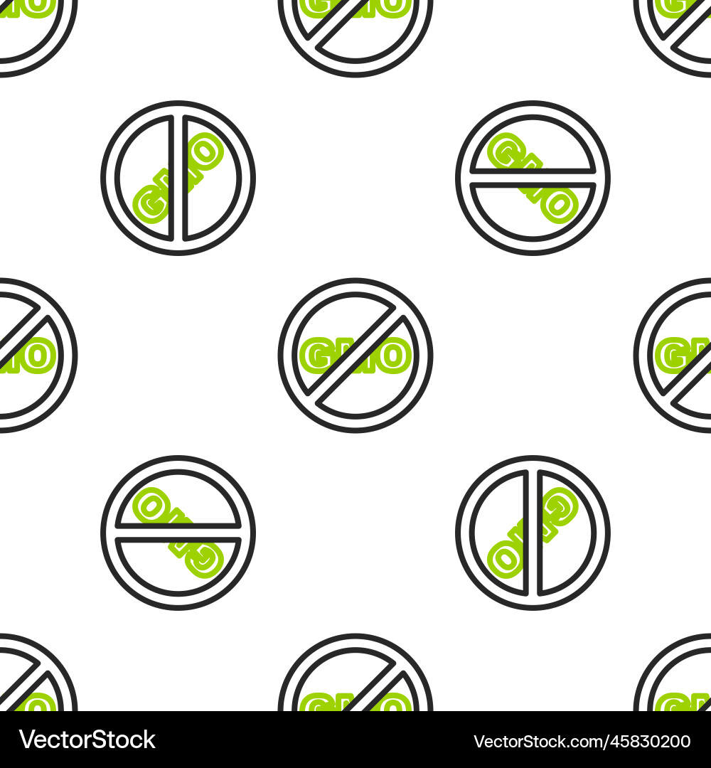 Line no gmo icon isolated seamless pattern Line no gmo icon isolated seamless pattern Vector Image