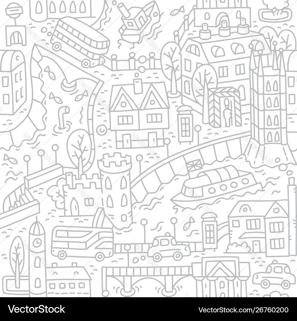 London city seamless pattern roads houses river London city seamless pattern roads houses river vector image
