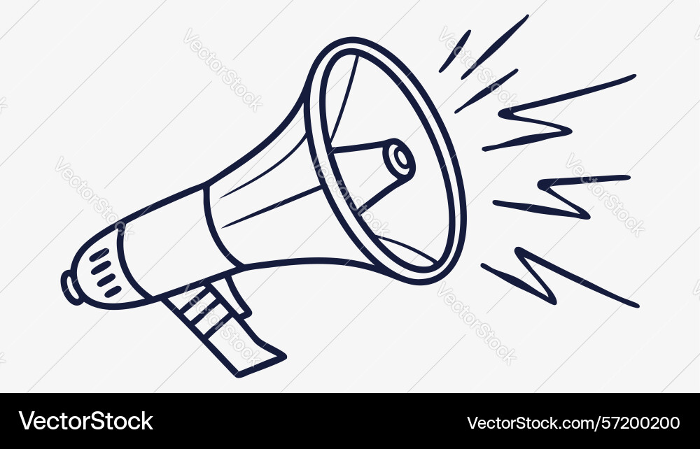 Megaphone with sound waves for important message Vector Image