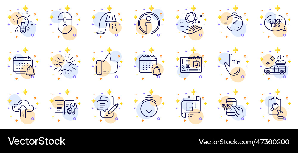Outline set of swipe up info and stand lamp line Outline set of swipe up info and stand lamp line vector image
