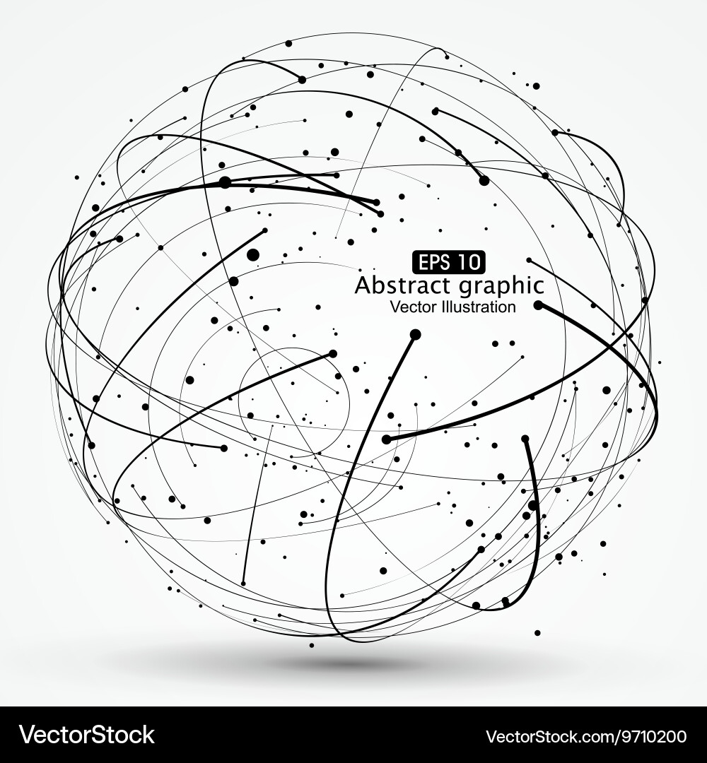 Point and curve constructed the sphere wireframe Vector Image