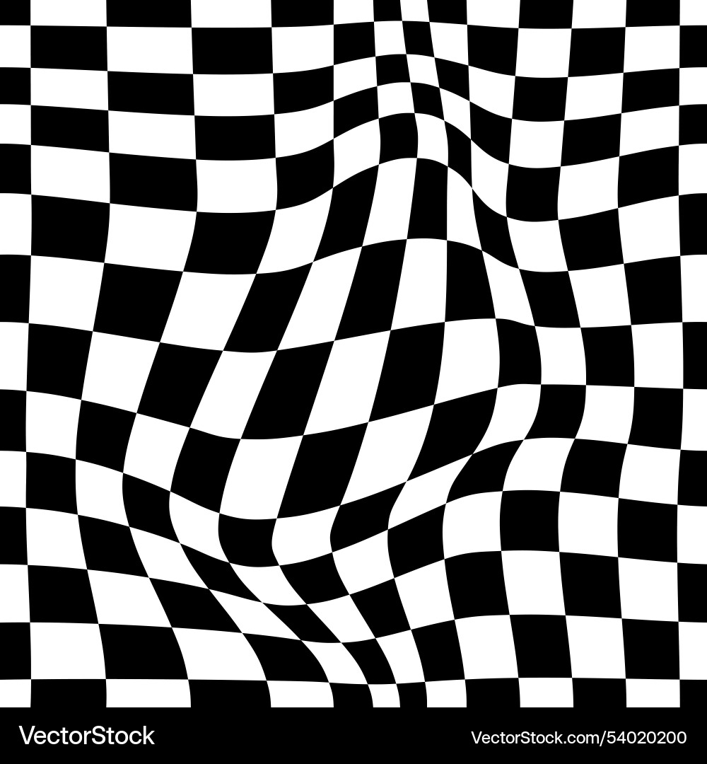 Psychedelic checkerboard pattern Psychedelic checkerboard pattern vector image
