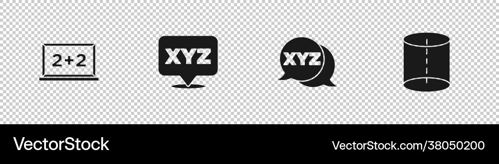 Set chalkboard xyz coordinate system Set chalkboard xyz coordinate system vector image