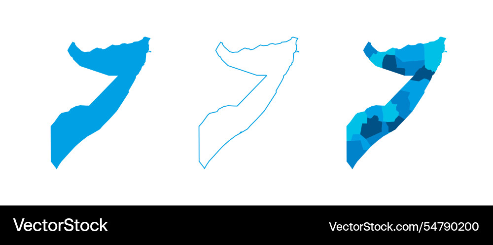 Somalia political map of administrative divisions Somalia political map of administrative divisions vector image