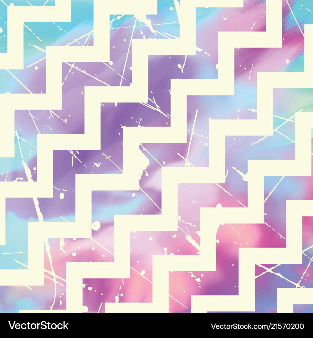 Zig zag pattern on watercolour vector image