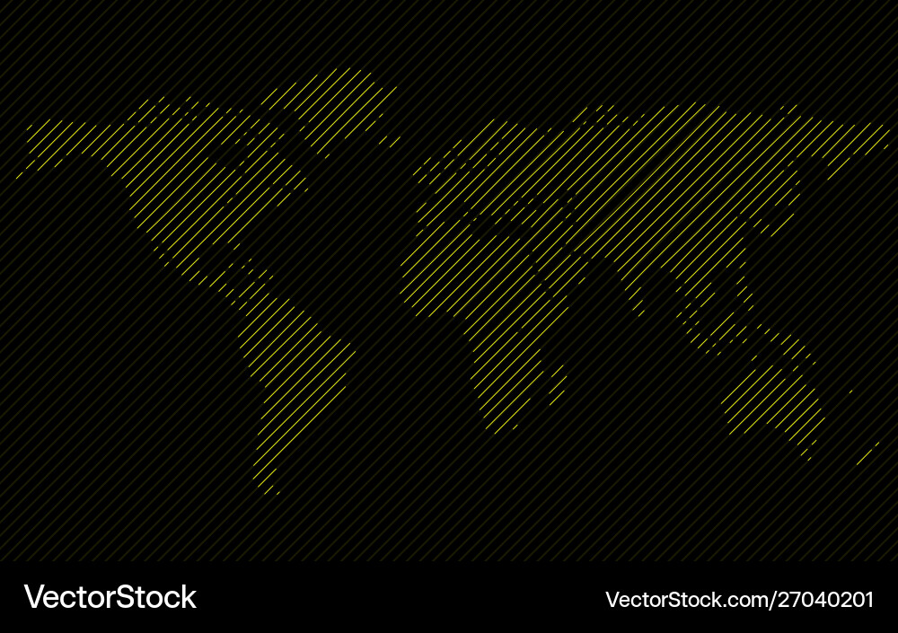 Abstract world map with lines stripes Abstract world map with lines stripes Vector Image