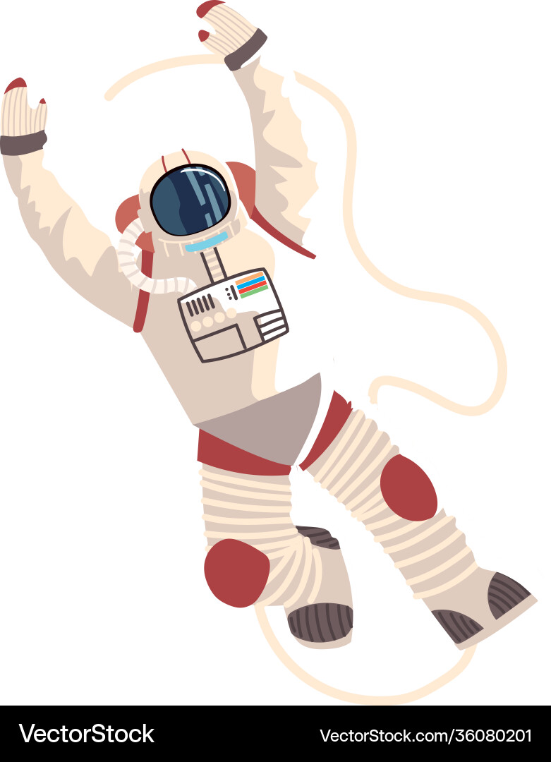 Astronaut in spacesuit character space detailed vector image