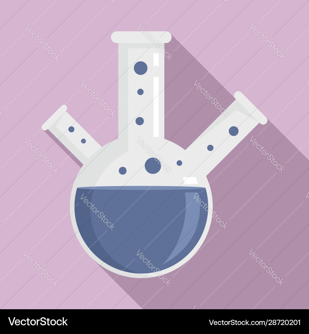 Boiling triple flask icon flat style Boiling triple flask icon flat style vector image