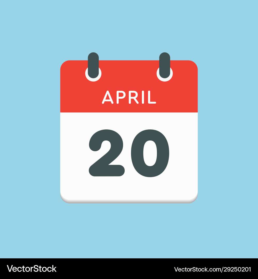 Calendar day 20 april days year – Royalty-Free Vector | VectorStock