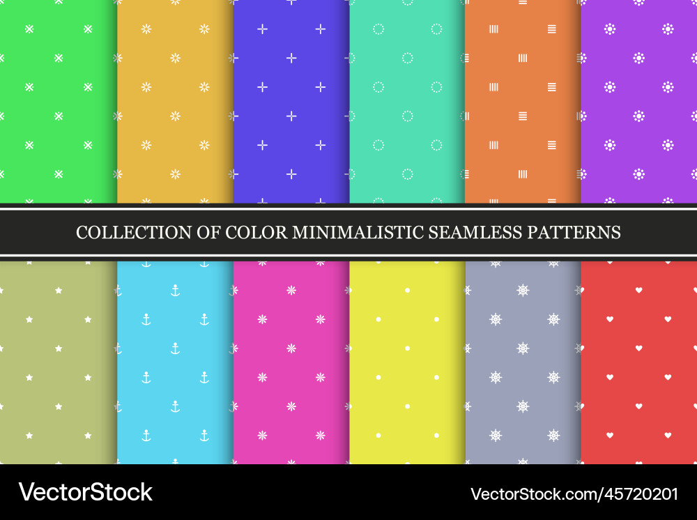 Collection of simple seamless colorful patterns Collection of simple seamless colorful patterns vector image