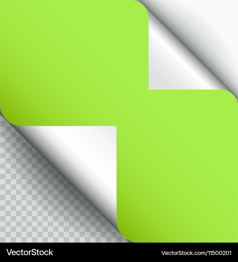 Color paper page curl with shadow isolated vector image