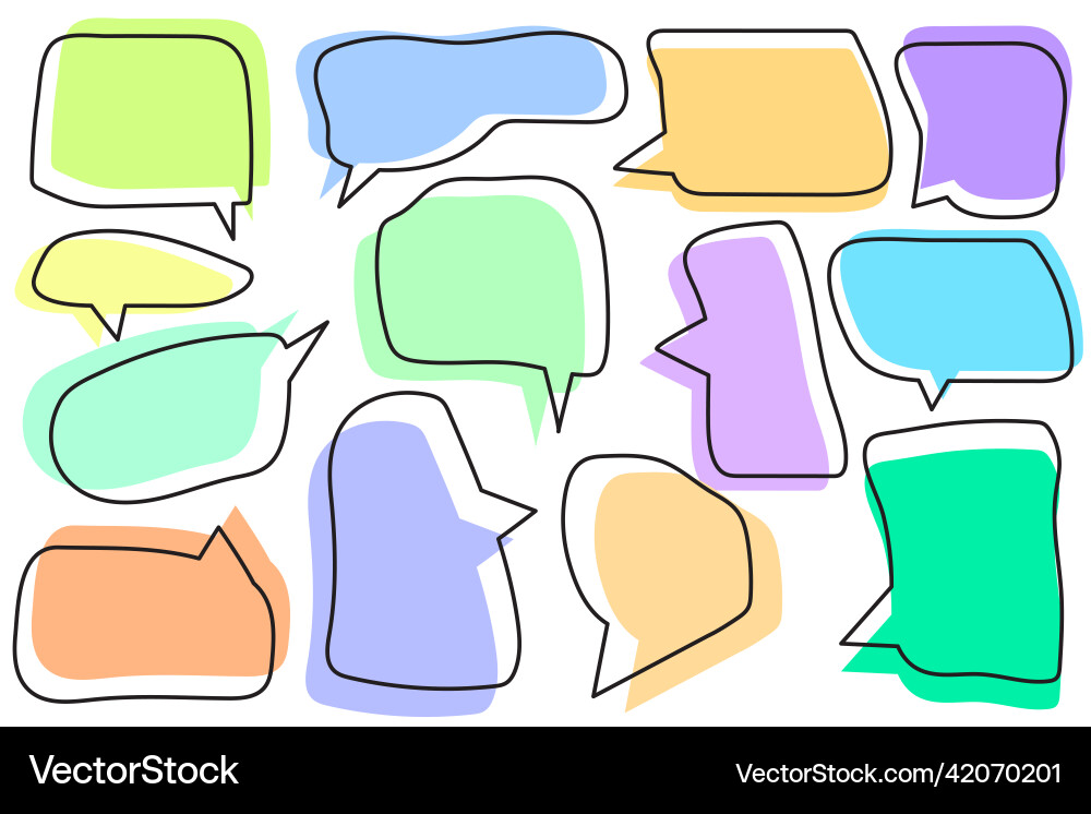 Colored bubble messages in modern style dialog Colored bubble messages in modern style dialog vector image