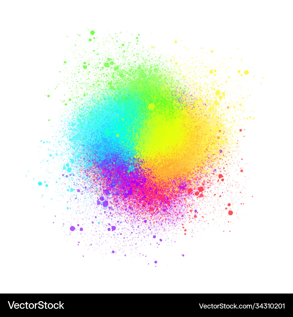 Colorful watercolor splatters on white background Vector Image