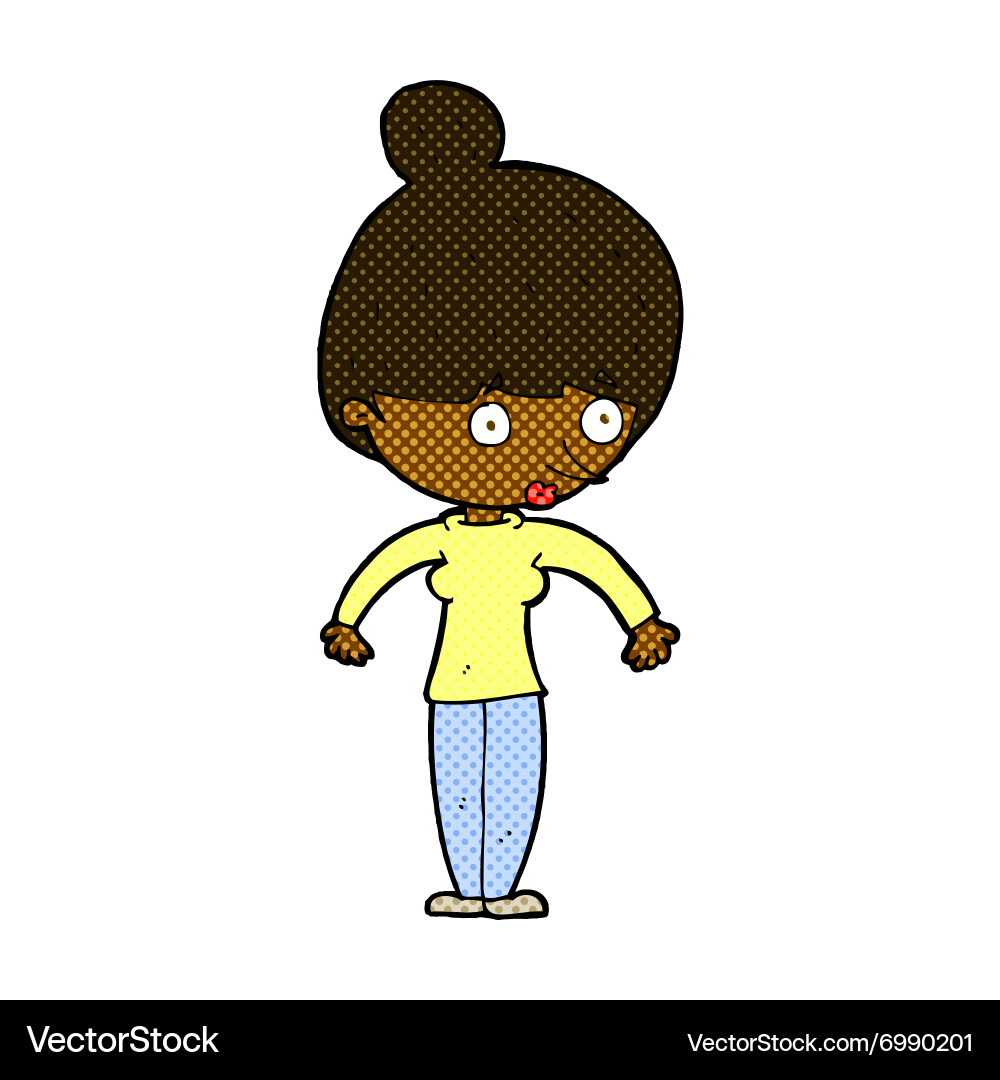 Comic cartoon woman staring Royalty Free Vector Image