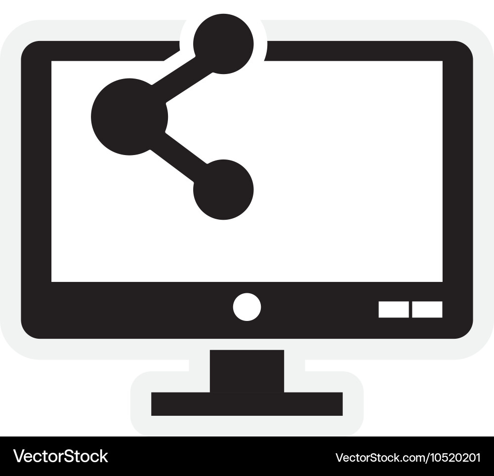 Computer monitor and connection icon Vector Image