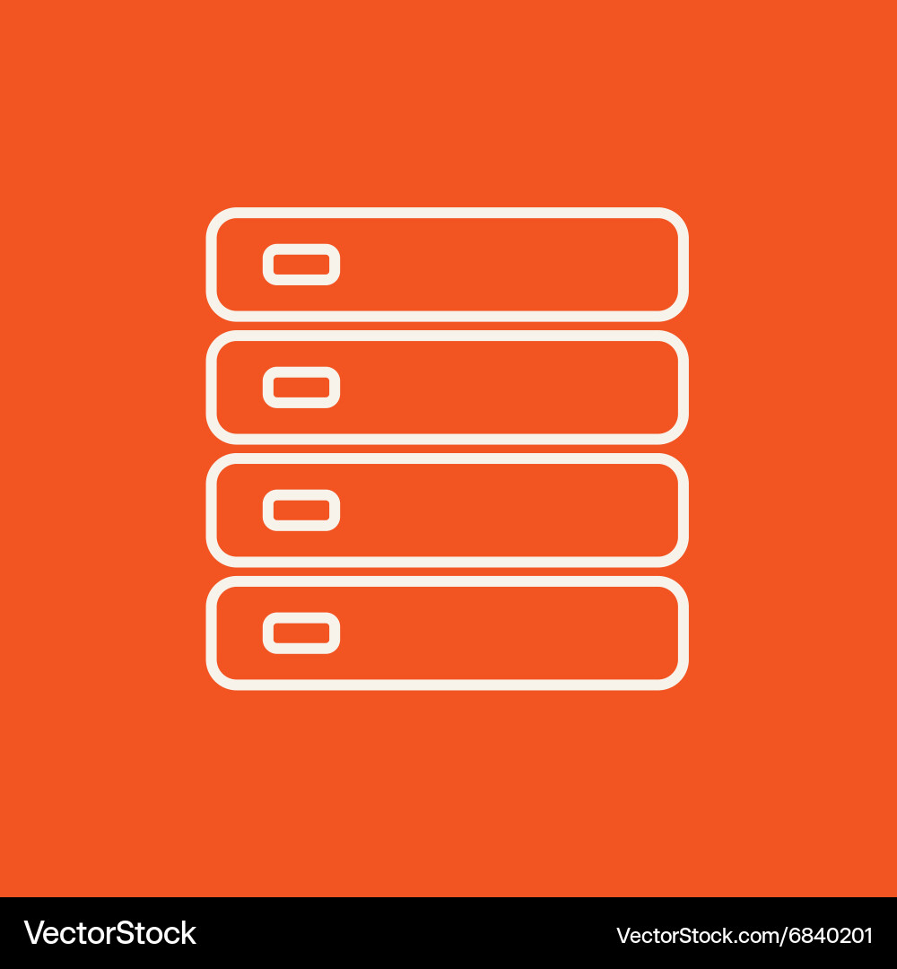 Computer server line icon vector image