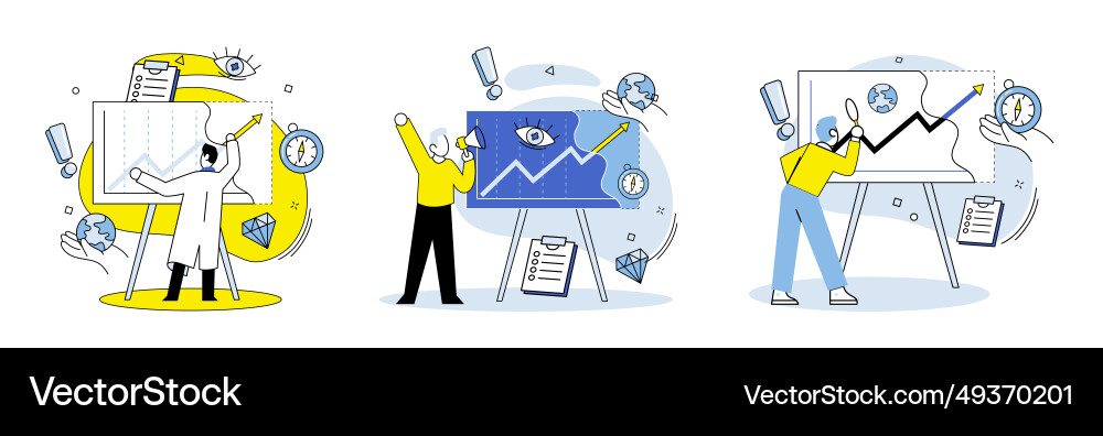Data visualization making right choice based vector image