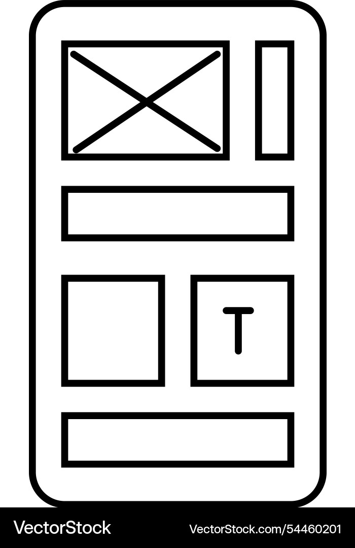 Grid system ux ui design line icon Grid system ux ui design line icon vector image