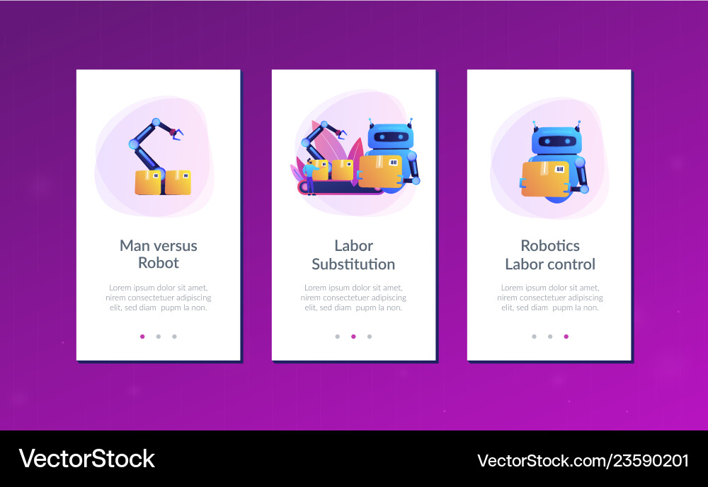 Labor substitution app interface template Labor substitution app interface template vector image