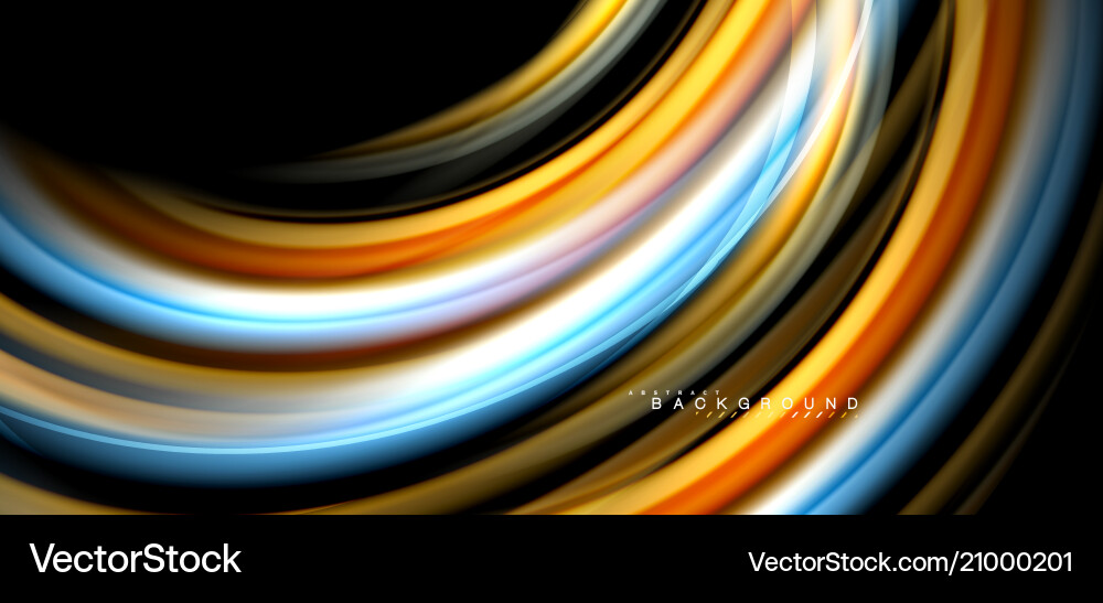 Multicolored wave lines on black background design Vector Image