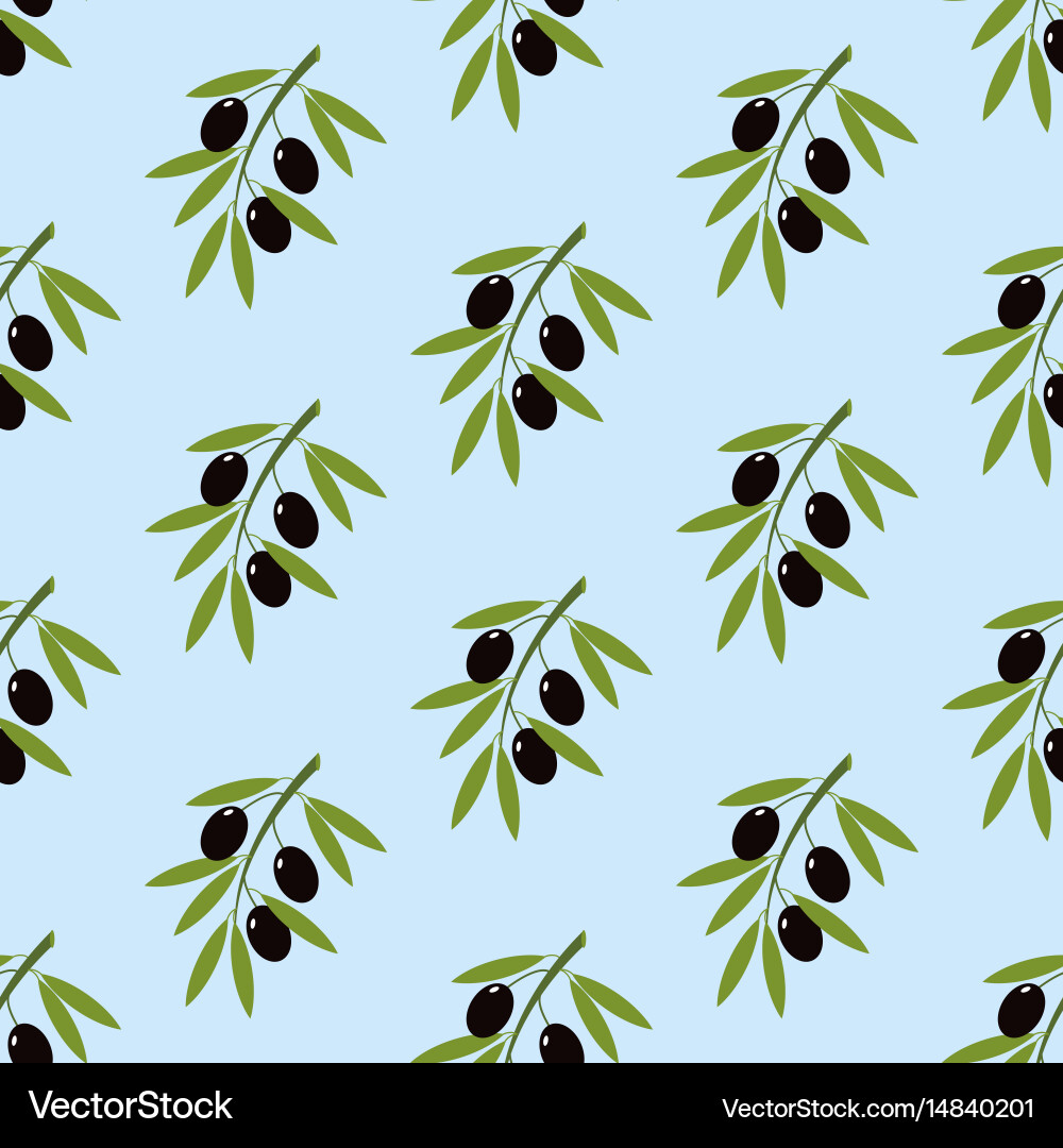 Olive branch seamless pattern Vector Image