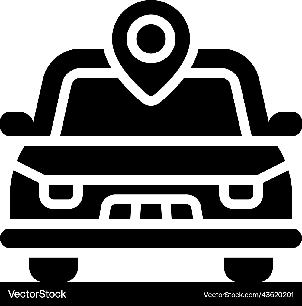Pin with car icon location map and navigation Vector Image