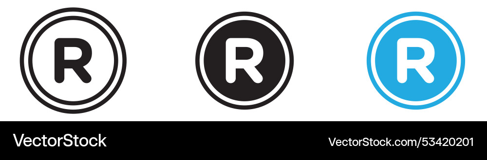 Registered trademark symbol thin line Royalty Free Vector