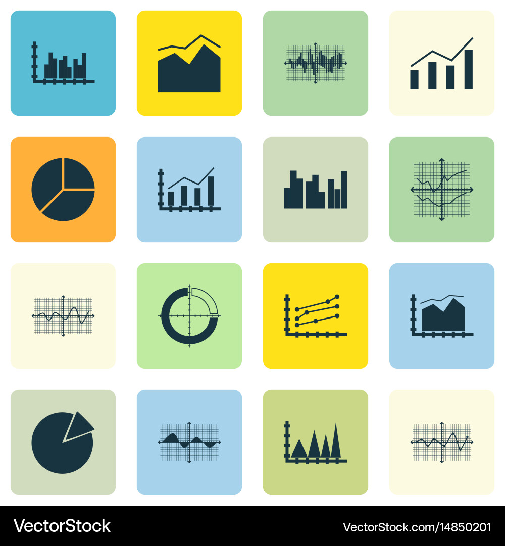 Set of graphs diagrams and statistics icons vector image