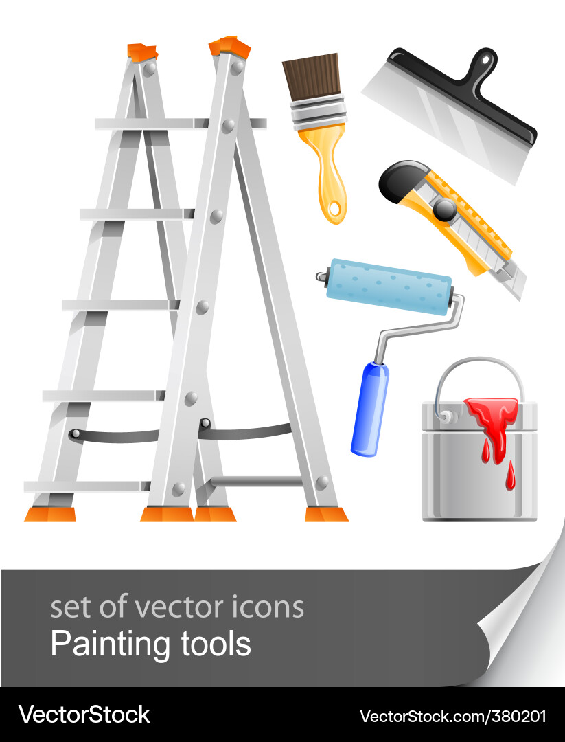 Set painter tools Royalty Free Vector Image - VectorStock